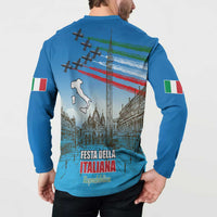 Italy Republic Day Button Sweatshirt Festa della Repubblica with Frecce Tricolori