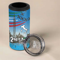 Italy Republic Day 4 in 1 Can Cooler Tumbler Festa della Repubblica with Frecce Tricolori