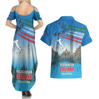 Italy Republic Day Couples Matching Summer Maxi Dress and Hawaiian Shirt Festa della Repubblica with Frecce Tricolori