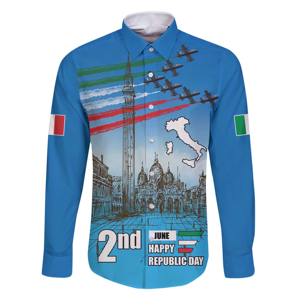 Italy Republic Day Family Matching Short Sleeve Bodycon Dress and Hawaiian Shirt Festa della Repubblica with Frecce Tricolori