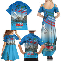 Italy Republic Day Family Matching Summer Maxi Dress and Hawaiian Shirt Festa della Repubblica with Frecce Tricolori
