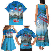 Italy Republic Day Family Matching Tank Maxi Dress and Hawaiian Shirt Festa della Repubblica with Frecce Tricolori
