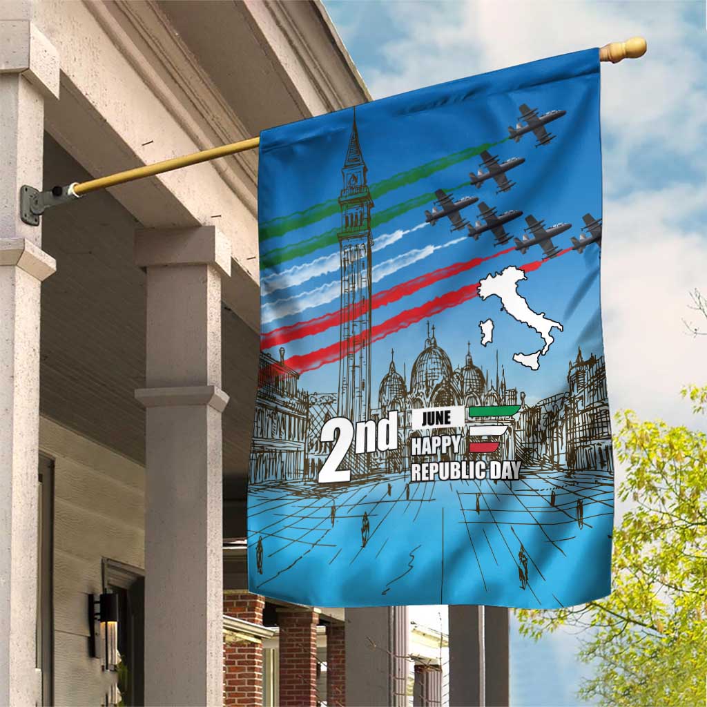 Italy Republic Day Garden Flag Festa della Repubblica with Frecce Tricolori