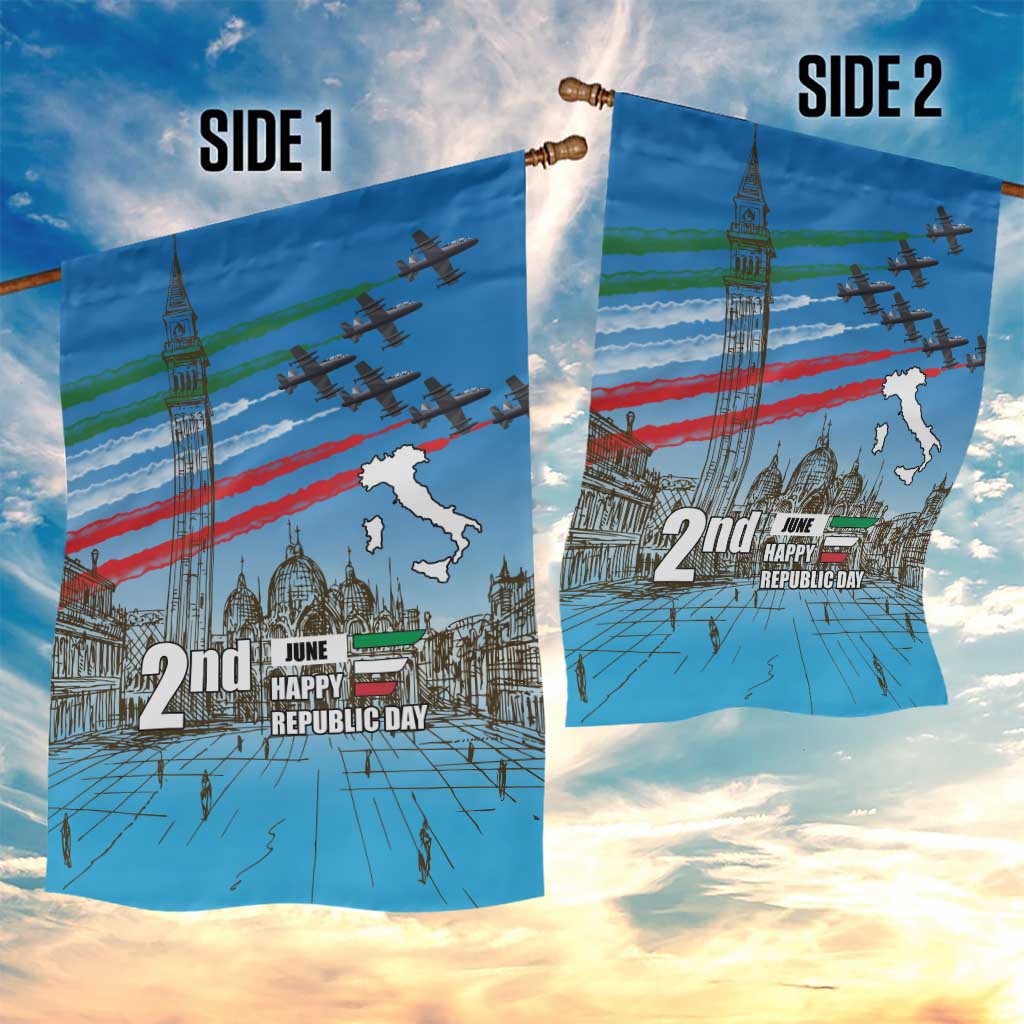 Italy Republic Day Garden Flag Festa della Repubblica with Frecce Tricolori