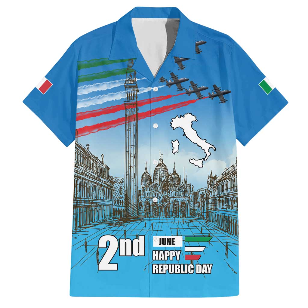 Italy Republic Day Hawaiian Shirt Festa della Repubblica with Frecce Tricolori