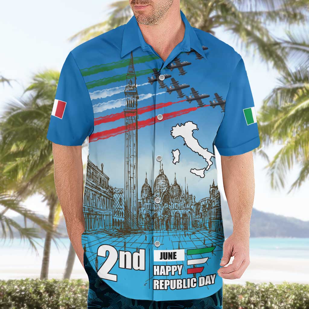Italy Republic Day Hawaiian Shirt Festa della Repubblica with Frecce Tricolori