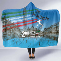 Italy Republic Day Hooded Blanket Festa della Repubblica with Frecce Tricolori