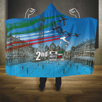 Italy Republic Day Hooded Blanket Festa della Repubblica with Frecce Tricolori