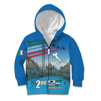 Italy Republic Day Kid Hoodie Festa della Repubblica with Frecce Tricolori