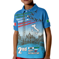 Italy Republic Day Kid Polo Shirt Festa della Repubblica with Frecce Tricolori