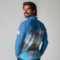 Italy Republic Day Long Sleeve Polo Shirt Festa della Repubblica with Frecce Tricolori