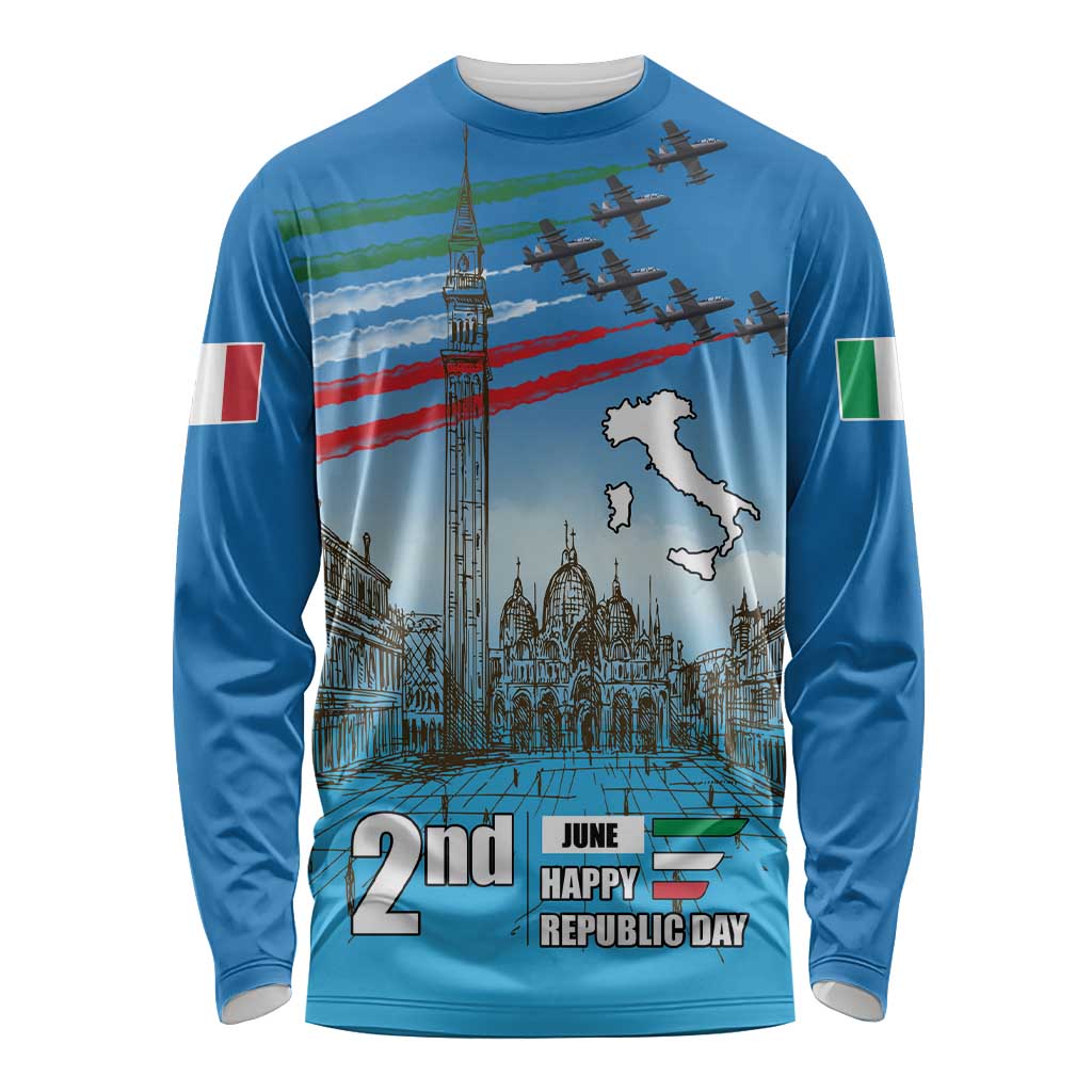 Italy Republic Day Long Sleeve Shirt Festa della Repubblica with Frecce Tricolori