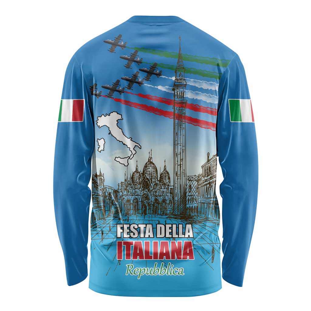 Italy Republic Day Long Sleeve Shirt Festa della Repubblica with Frecce Tricolori