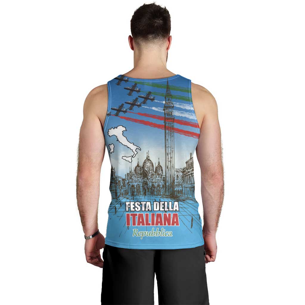 Italy Republic Day Men Tank Top Festa della Repubblica with Frecce Tricolori