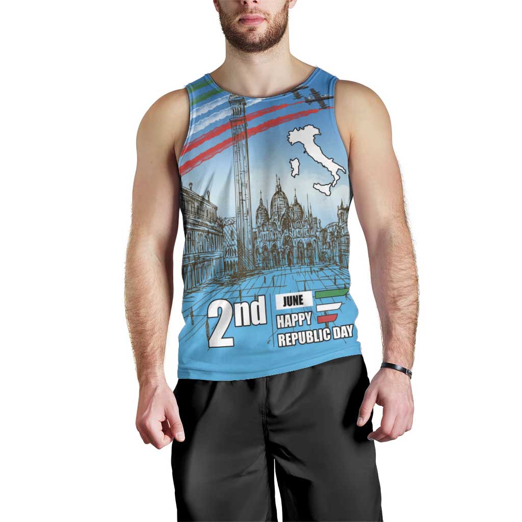 Italy Republic Day Men Tank Top Festa della Repubblica with Frecce Tricolori