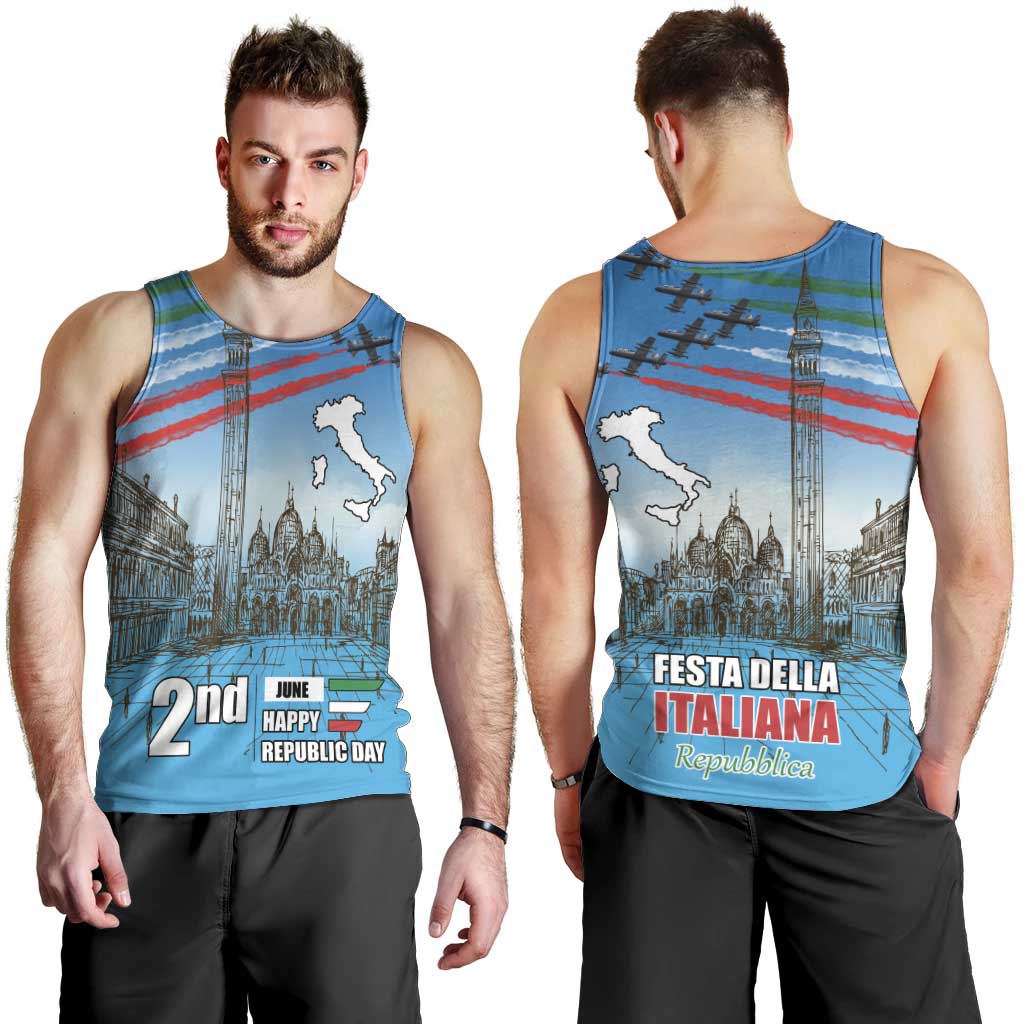 Italy Republic Day Men Tank Top Festa della Repubblica with Frecce Tricolori