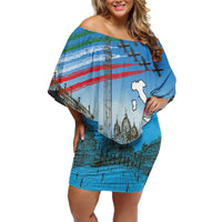 Italy Republic Day Off Shoulder Short Dress Festa della Repubblica with Frecce Tricolori