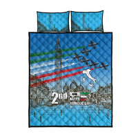 Italy Republic Day Quilt Bed Set Festa della Repubblica with Frecce Tricolori