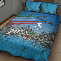 Italy Republic Day Quilt Bed Set Festa della Repubblica with Frecce Tricolori