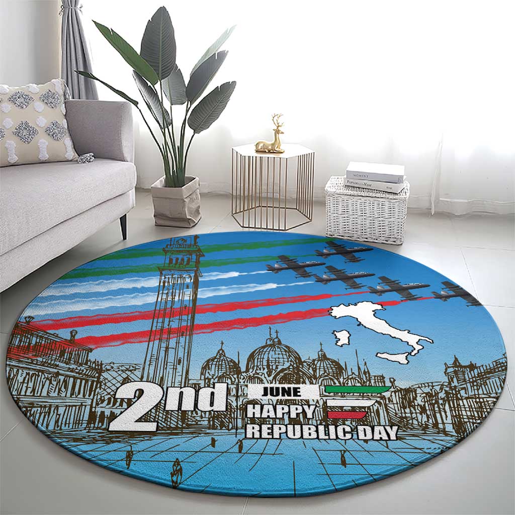 Italy Republic Day Round Carpet Festa della Repubblica with Frecce Tricolori