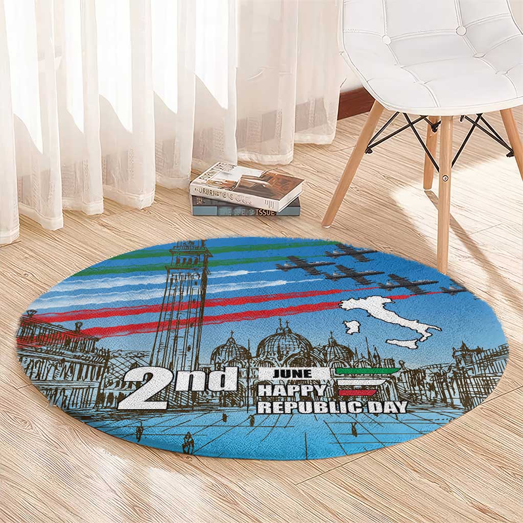 Italy Republic Day Round Carpet Festa della Repubblica with Frecce Tricolori