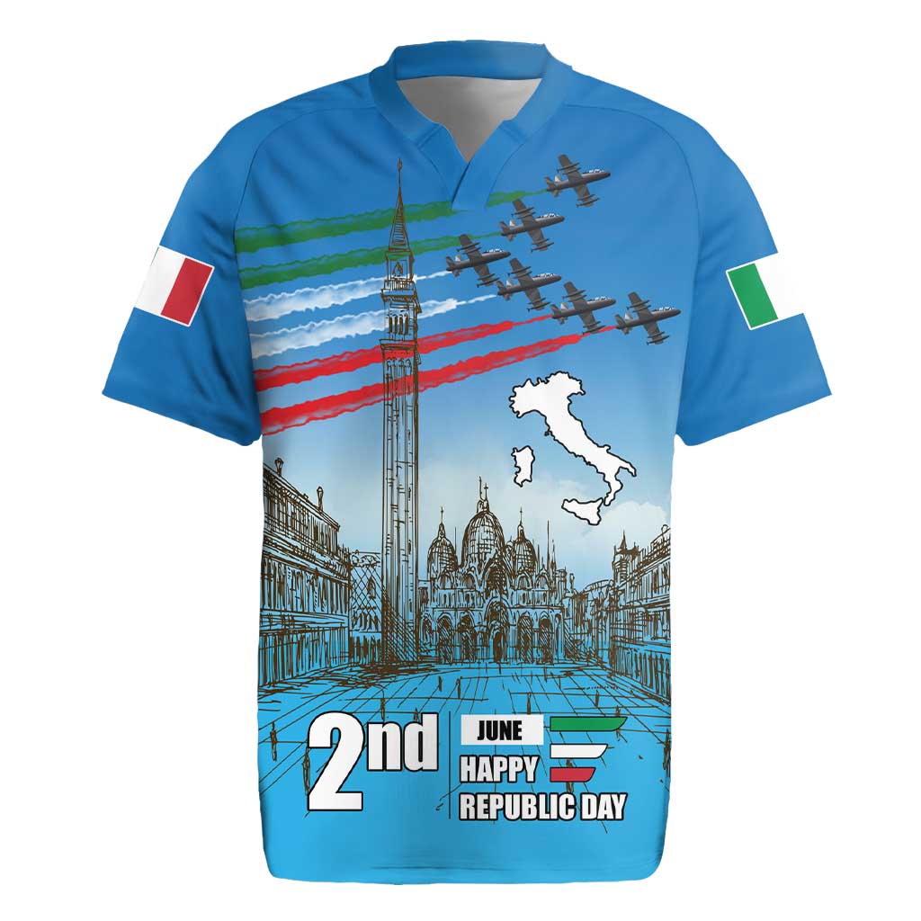 Italy Republic Day Rugby Jersey Festa della Repubblica with Frecce Tricolori
