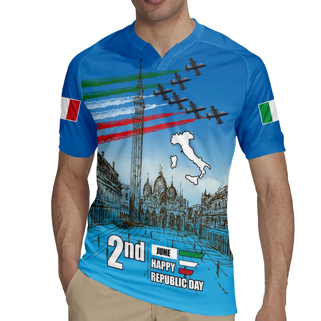 Italy Republic Day Rugby Jersey Festa della Repubblica with Frecce Tricolori
