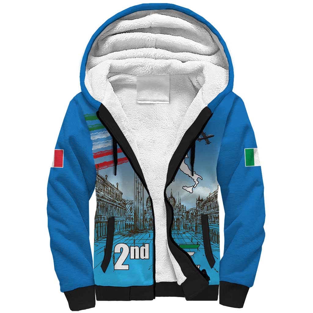 Italy Republic Day Sherpa Hoodie Festa della Repubblica with Frecce Tricolori