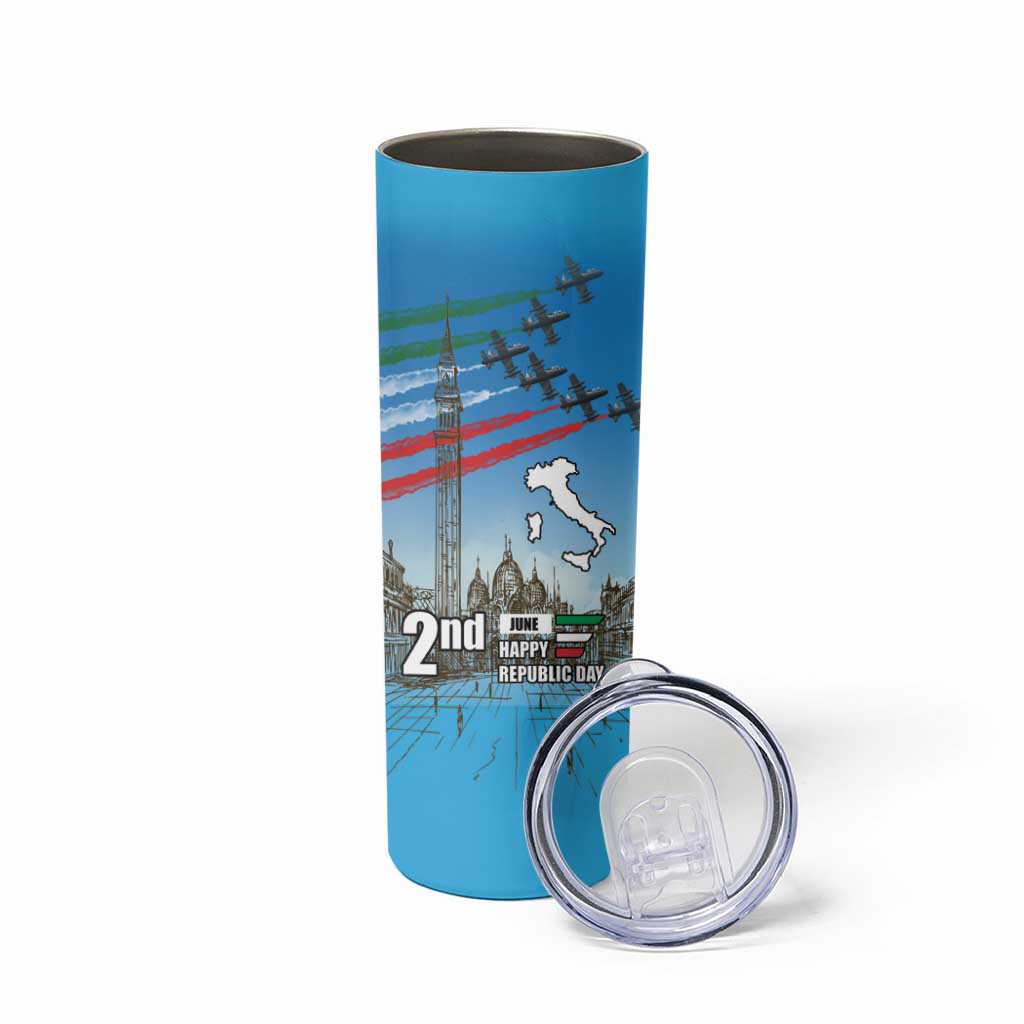 Italy Republic Day Skinny Tumbler Festa della Repubblica with Frecce Tricolori