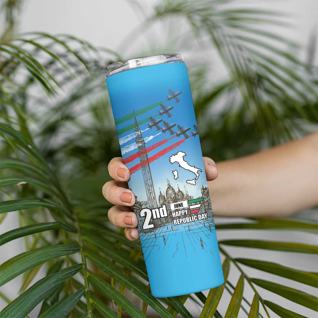 Italy Republic Day Skinny Tumbler Festa della Repubblica with Frecce Tricolori