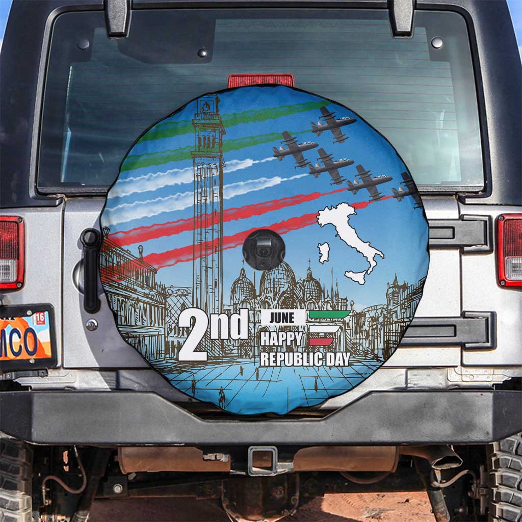 Italy Republic Day Spare Tire Cover Festa della Repubblica with Frecce Tricolori