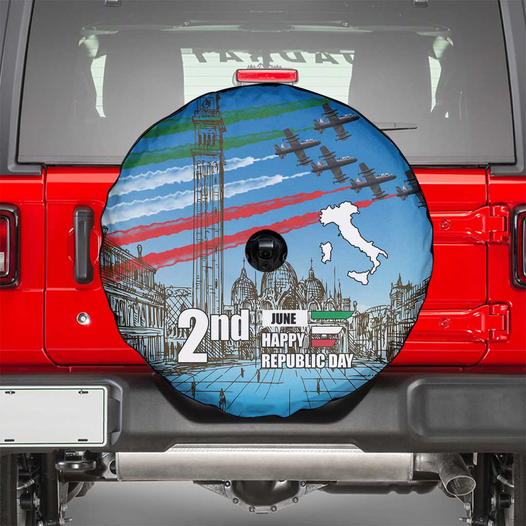 Italy Republic Day Spare Tire Cover Festa della Repubblica with Frecce Tricolori