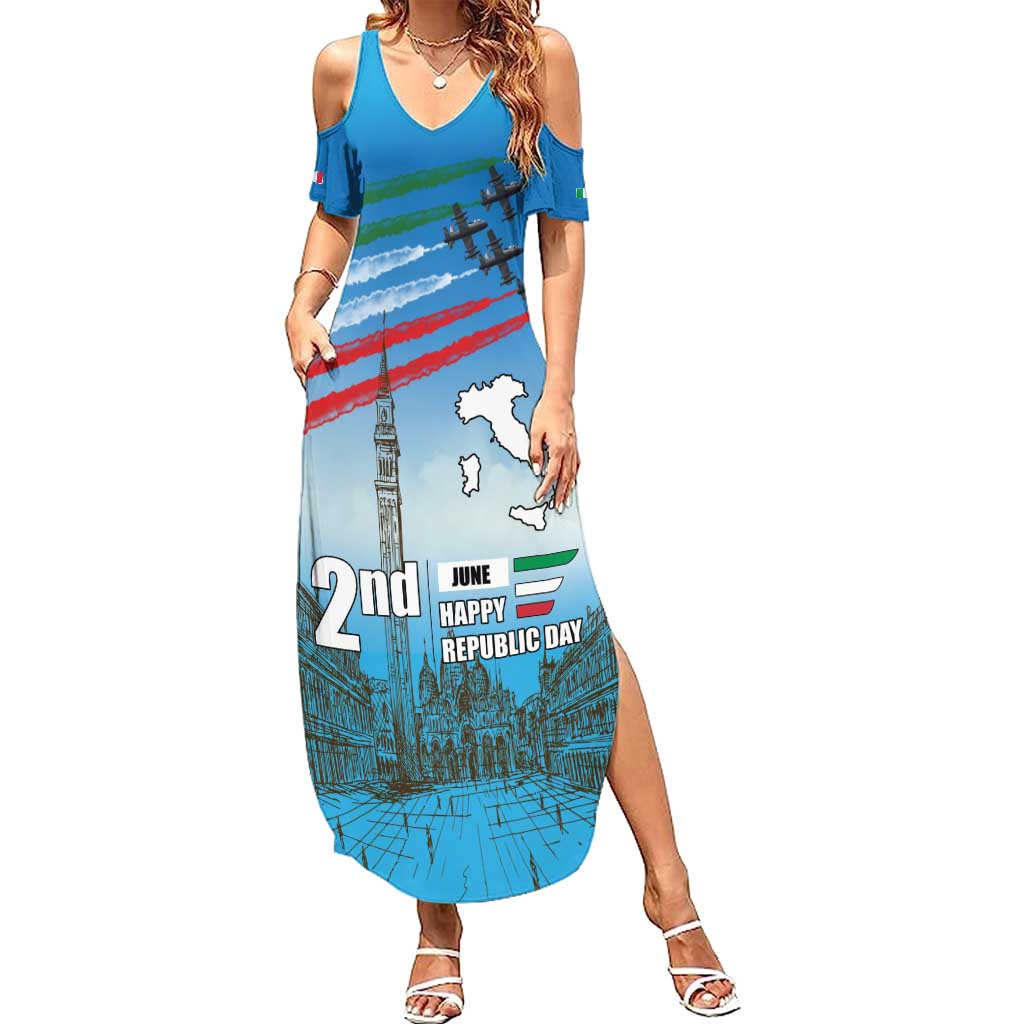 Italy Republic Day Summer Maxi Dress Festa della Repubblica with Frecce Tricolori