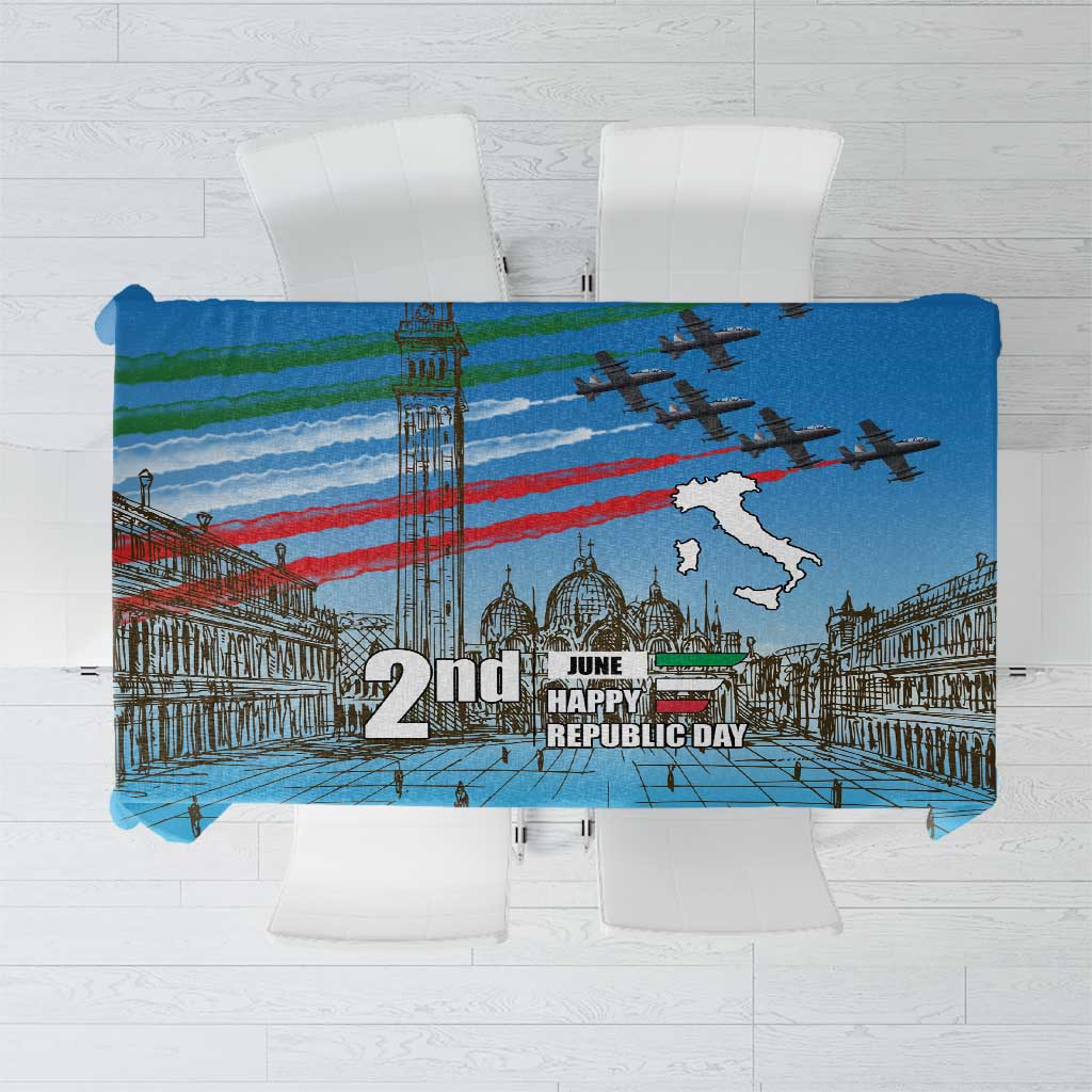 Italy Republic Day Tablecloth Festa della Repubblica with Frecce Tricolori