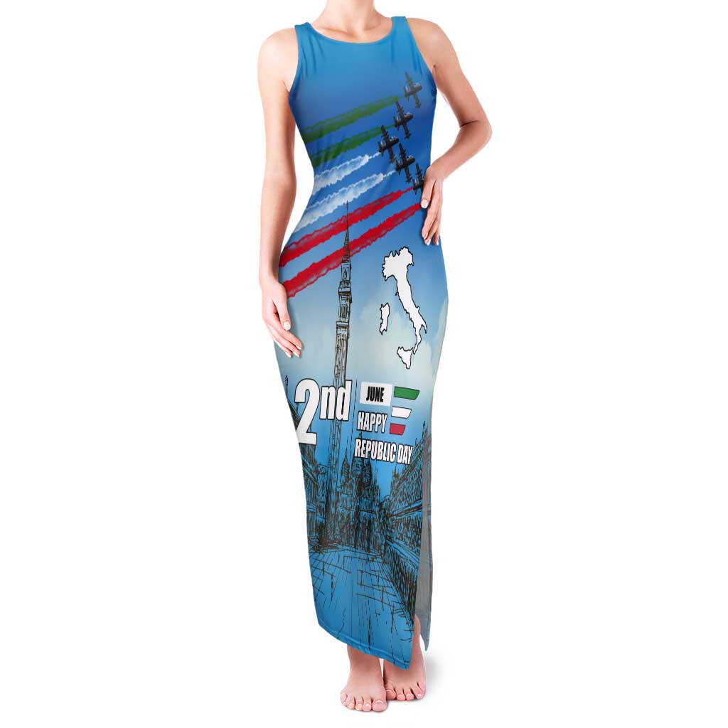 Italy Republic Day Tank Maxi Dress Festa della Repubblica with Frecce Tricolori