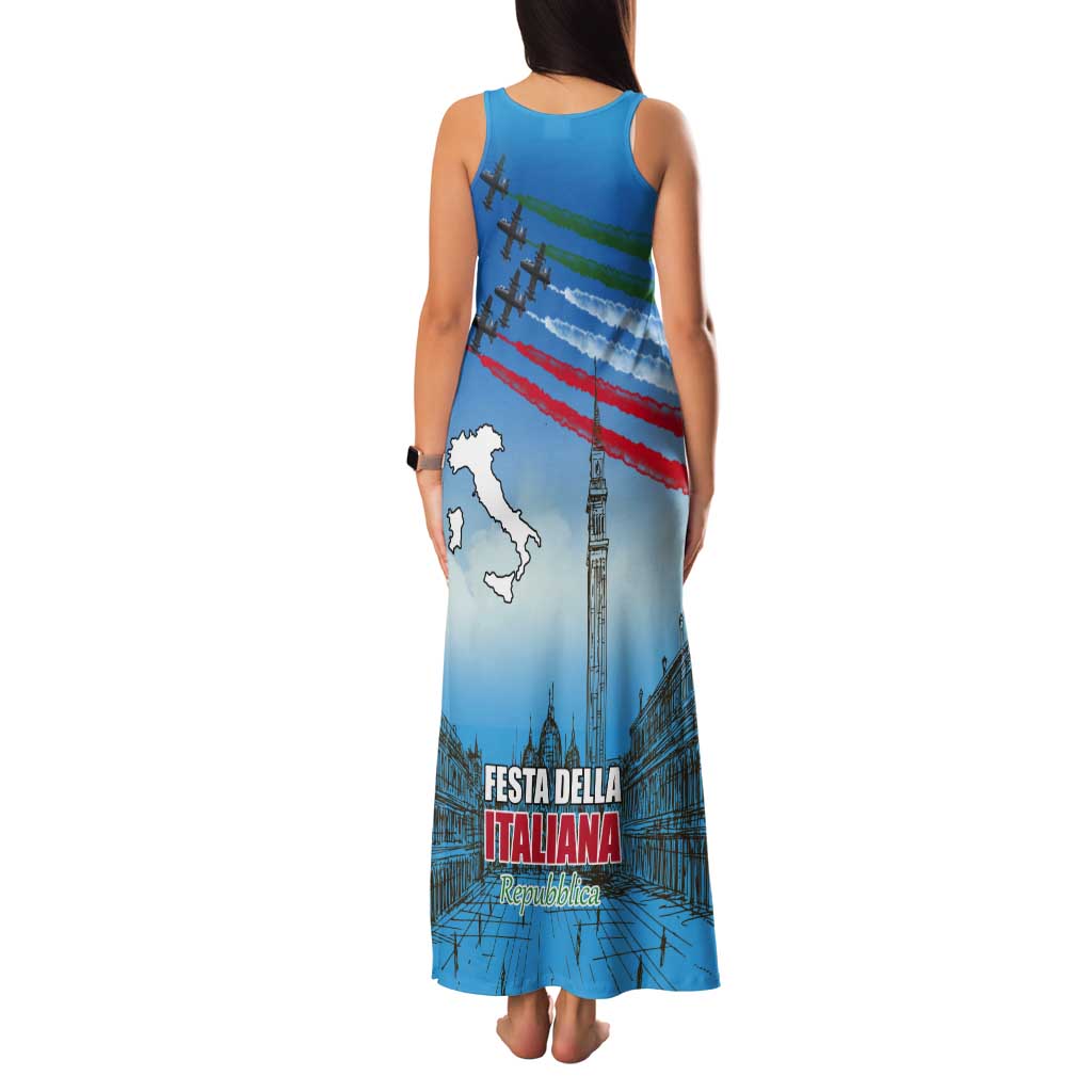 Italy Republic Day Tank Maxi Dress Festa della Repubblica with Frecce Tricolori
