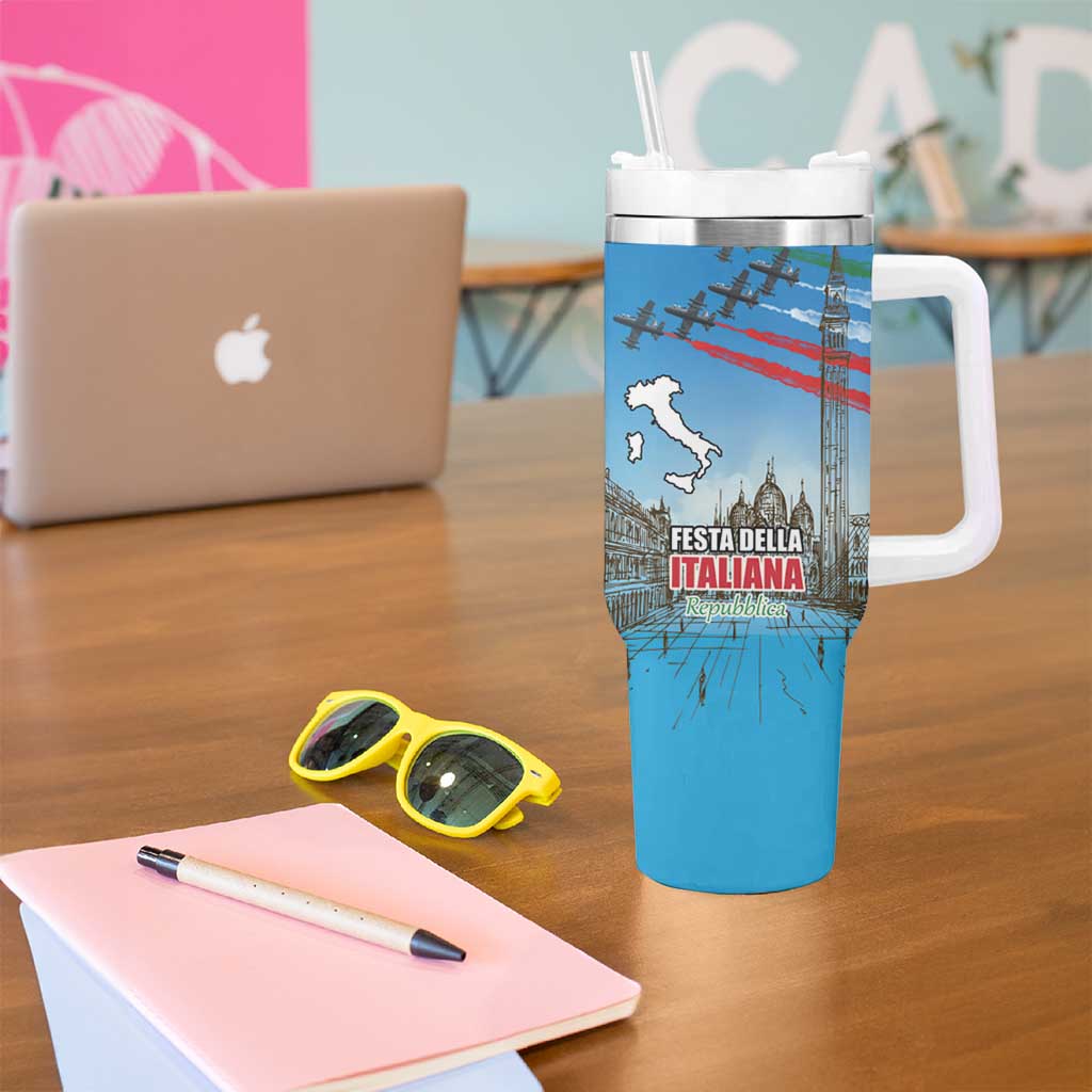 Italy Republic Day Tumbler With Handle Festa della Repubblica with Frecce Tricolori