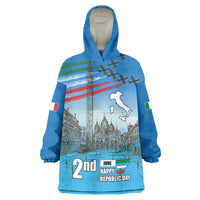 Italy Republic Day Wearable Blanket Hoodie Festa della Repubblica with Frecce Tricolori