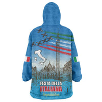 Italy Republic Day Wearable Blanket Hoodie Festa della Repubblica with Frecce Tricolori
