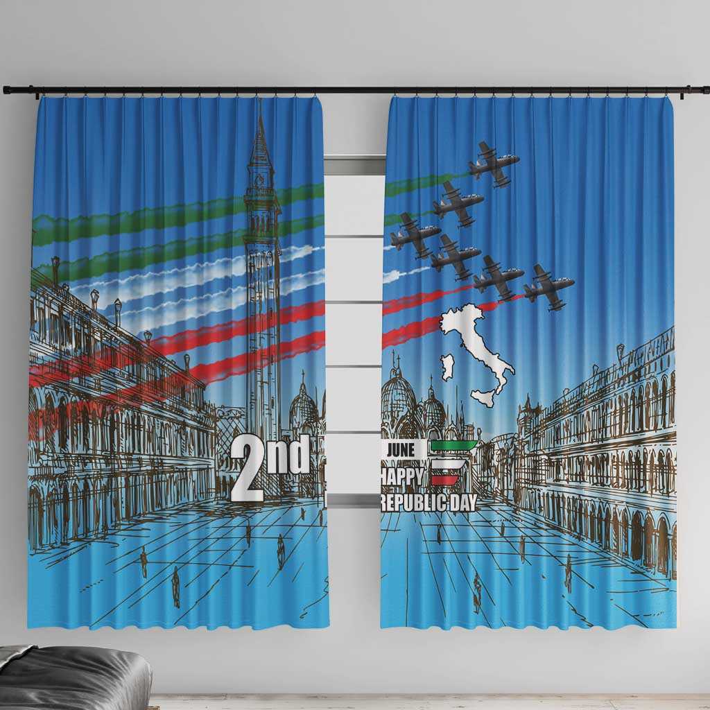 Italy Republic Day Window Curtain Festa della Repubblica with Frecce Tricolori
