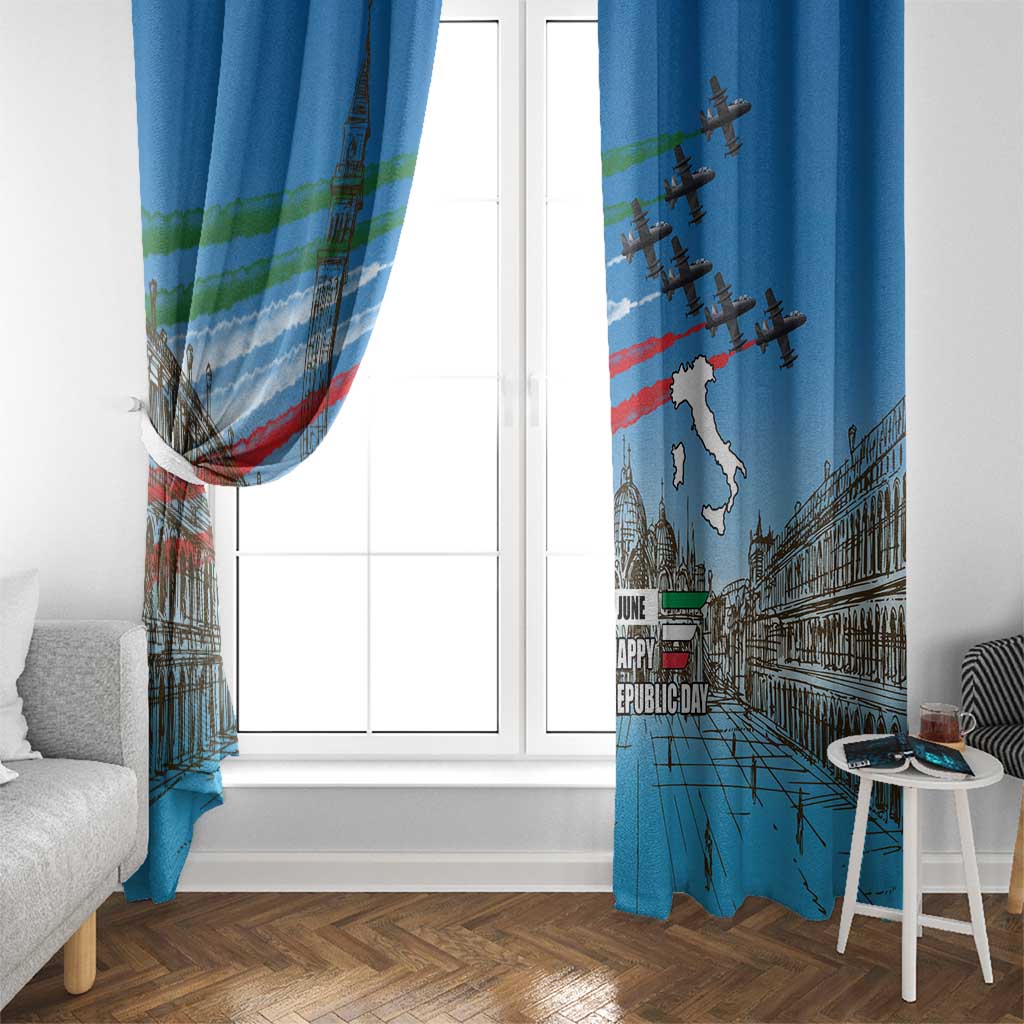 Italy Republic Day Window Curtain Festa della Repubblica with Frecce Tricolori