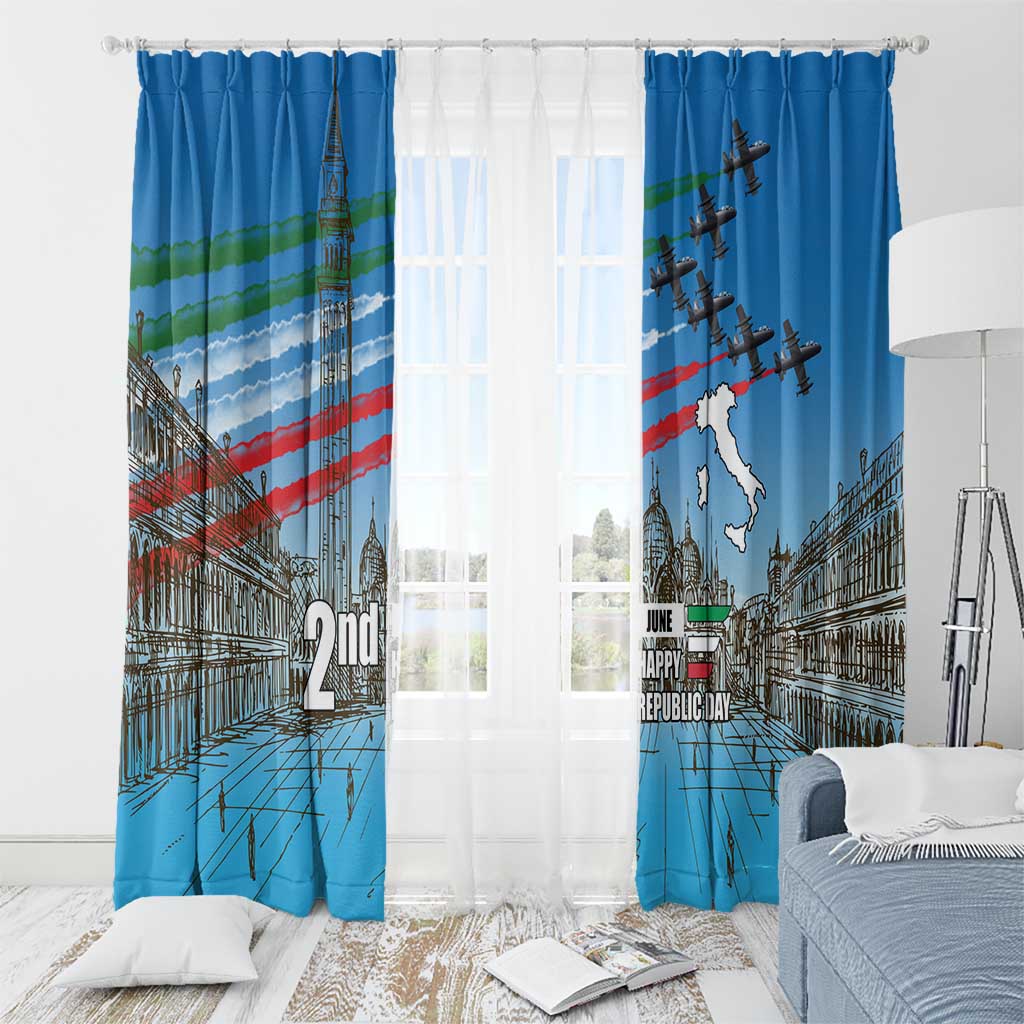 Italy Republic Day Window Curtain Festa della Repubblica with Frecce Tricolori