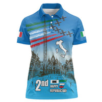 Italy Republic Day Women Polo Shirt Festa della Repubblica with Frecce Tricolori