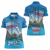 Italy Republic Day Women Polo Shirt Festa della Repubblica with Frecce Tricolori