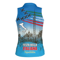 Italy Republic Day Women Sleeveless Polo Shirt Festa della Repubblica with Frecce Tricolori