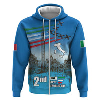 Italy Republic Day Zip Hoodie Festa della Repubblica with Frecce Tricolori
