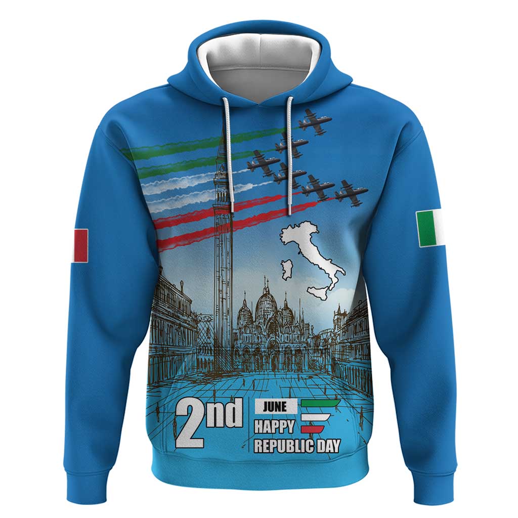 Italy Republic Day Zip Hoodie Festa della Repubblica with Frecce Tricolori