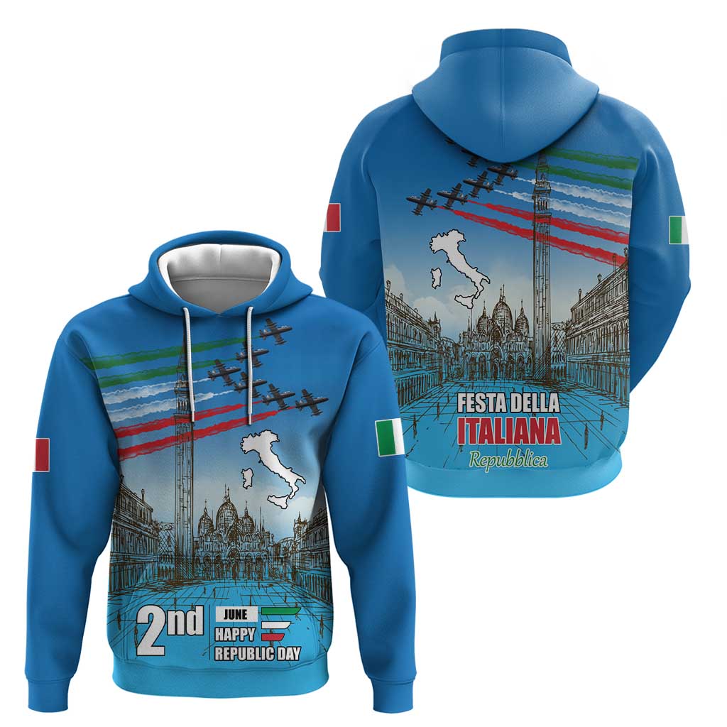 Italy Republic Day Zip Hoodie Festa della Repubblica with Frecce Tricolori