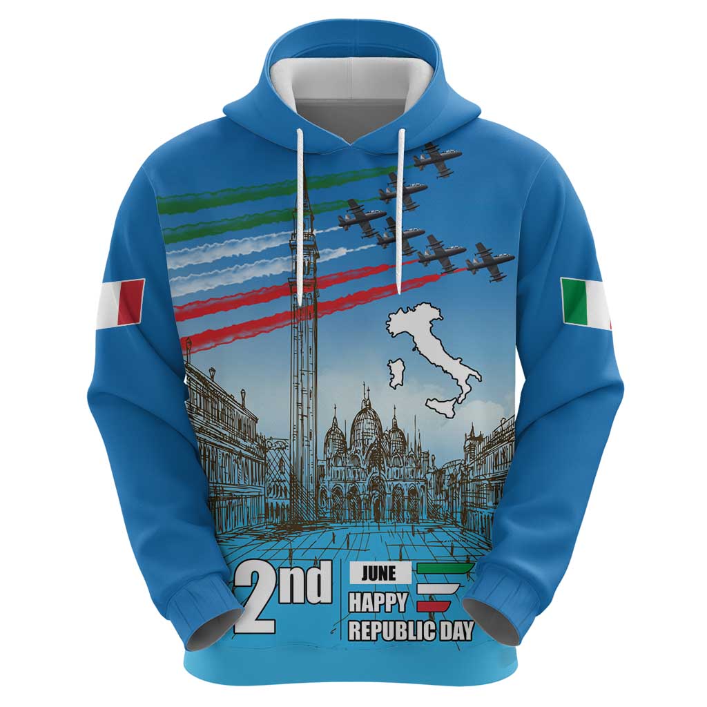 Italy Republic Day Zip Hoodie Festa della Repubblica with Frecce Tricolori