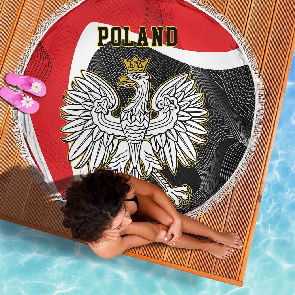 Poland White Crowned Eagle Beach Blanket Rzeczpospolita Polska